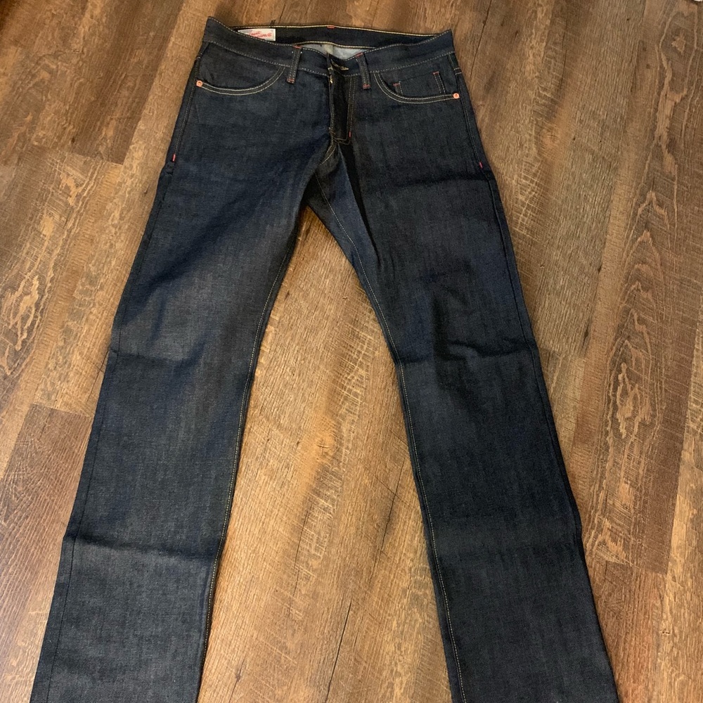 Detroit Denim Jeans 32 Jean Raw Blue Dark Selvedge